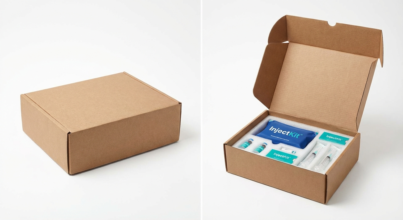 Discreet packaging - plain box outside, quality medical supplies inside